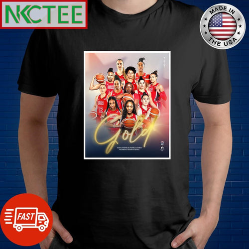 2024 Paris Olympic Games Women’s Basketball USA team gold shirt