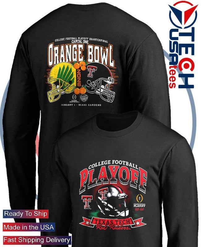 2025-2026 College Football Playoff Texas Tech Red Raiders helmet shirt