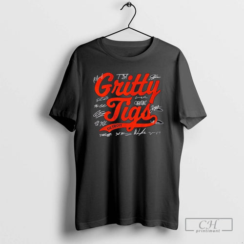 2025 Detroit Tigers Baseball Gritty Tigs All Signatures T Shirts