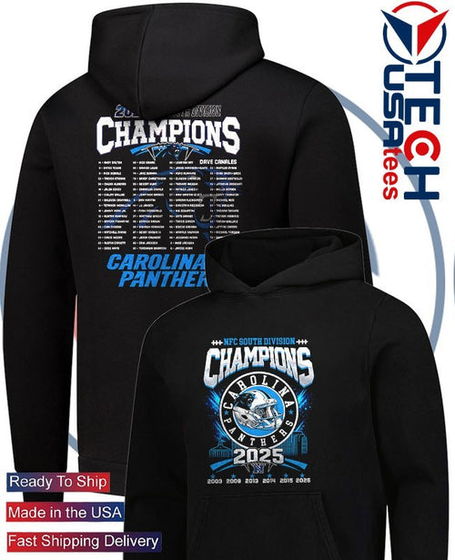 2025 NFC North Division Champions Carolina Panthers helmet logo shirt