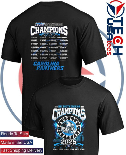 2025 NFC North Division Champions Carolina Panthers helmet logo shirt