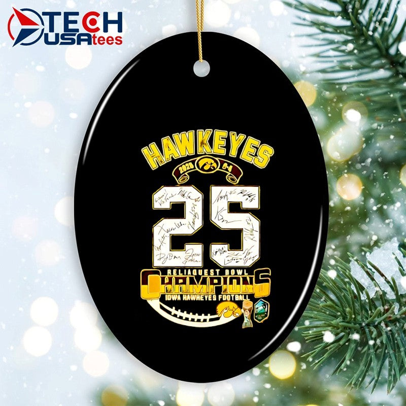 2025 Reliaquest Bowl Champions Iowa Hawkeyes player signatures shirt