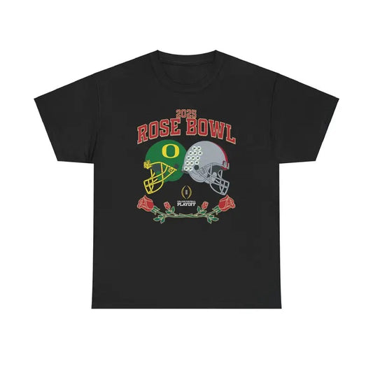 2025 Rose Bowl Game Tee Shirt, Ohio State VS Oregon Ducks College Football Playoff Unisex Heavy Cotton Tee, Sport Shirt, Gift for Men for Women