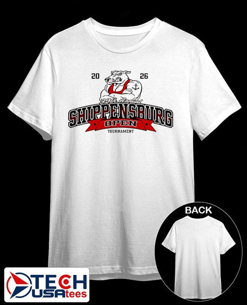 2026 39th Annual Shippensburg Open Tournament logo shirt