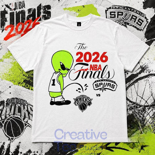 2026 NBA Finals Spurs Wemby Alien Pee On Knicks T-Shirt