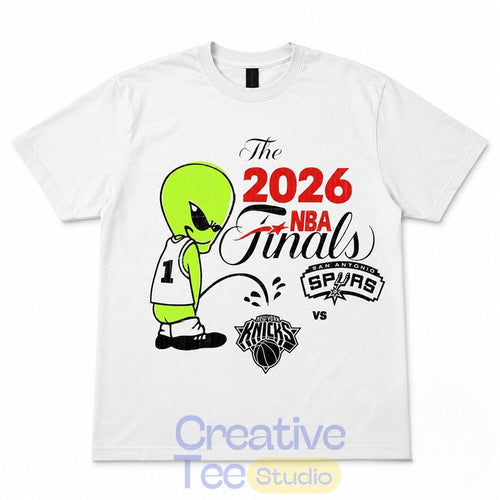 2026 NBA Finals Spurs Wemby Alien Pee On Knicks T-Shirt