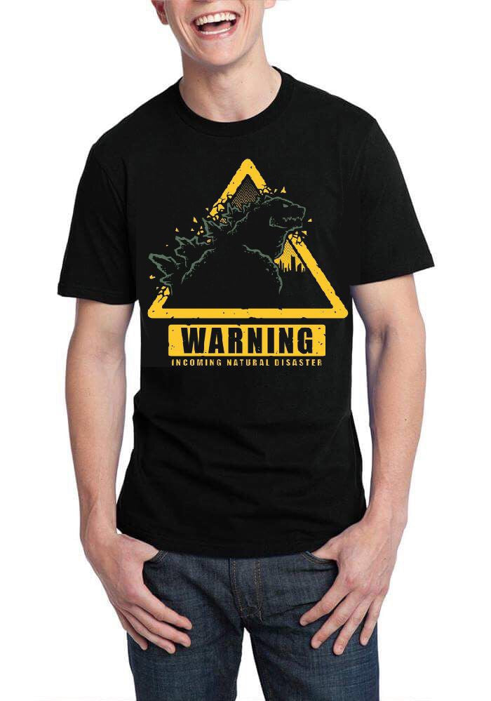 Godzilla Warning Incoming Natural Disaster Black T-Shirt Hoodie, Sweatshirt | CoreVibeTees.com