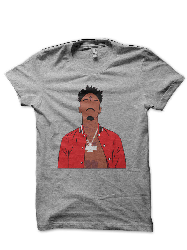 21 Savage Minimalist Grey T-Shirt Hoodie, Sweatshirt | CoreVibeTees.com