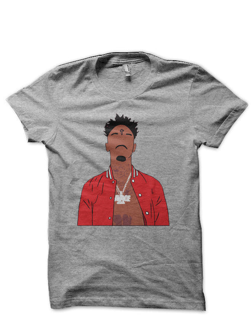 21 Savage Minimalist Grey T-Shirt Hoodie, Sweatshirt | CoreVibeTees.com