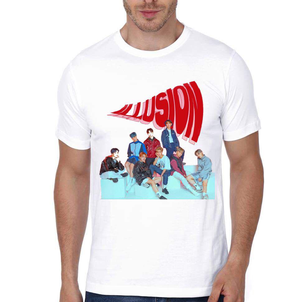 Illusion Half Sleeve White T-Shirt Hoodie, Sweatshirt | CoreVibeTees.com