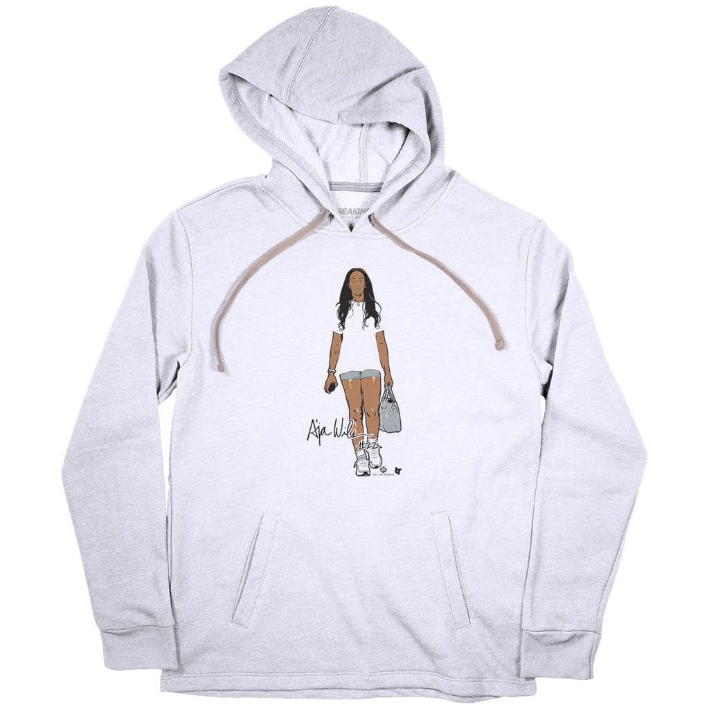 A'ja Wilson: White Tee Hoodie, Sweatshirt | CoreVibeTees.com (Image 2)