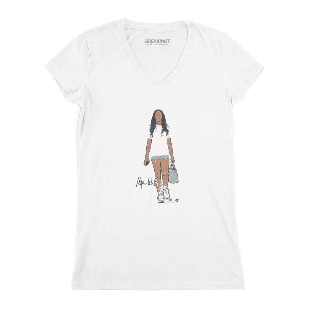 A'ja Wilson: White Tee Hoodie, Sweatshirt | CoreVibeTees.com (Image 3)