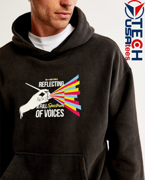 25 years wide angle reflecting a full spectrum of voices shirt