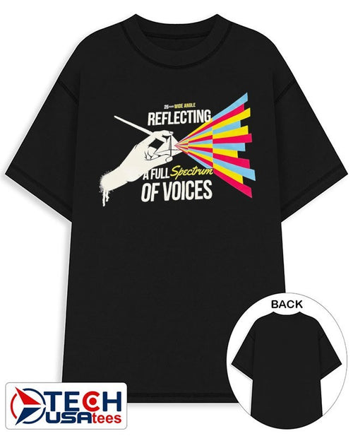 25 years wide angle reflecting a full spectrum of voices shirt