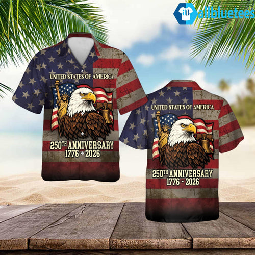 250th Anniversary US American Flag Eagle Hawaiian Shirt