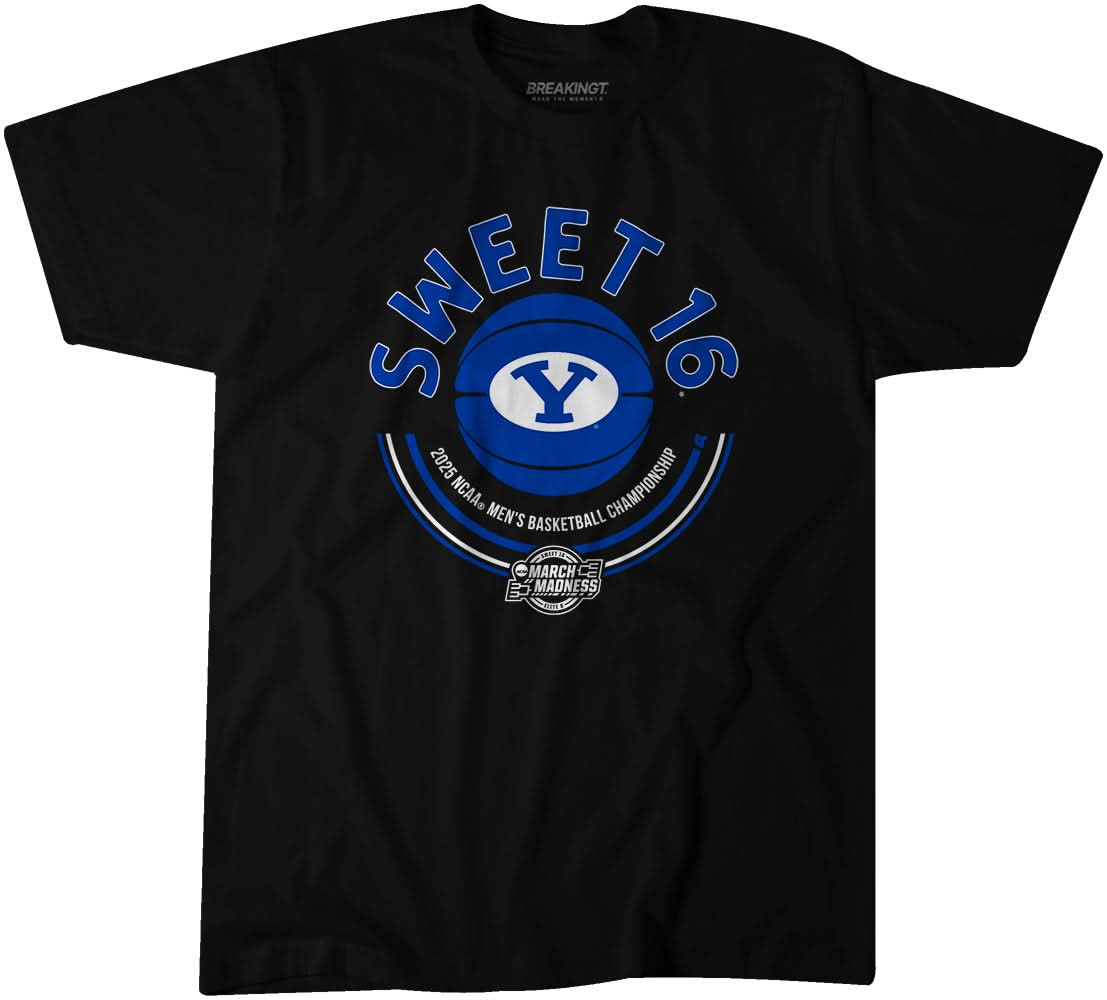 BYU Basketball: 2025 Sweet Sixteen T-Shirts, Hoodie, Sweatshirt | CoreVibeTees.com (Image 1)