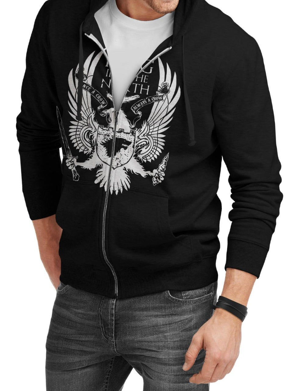 King In The North Black Zipper Hoodie T-Shirts, Sweatshirt | CoreVibeTees.com