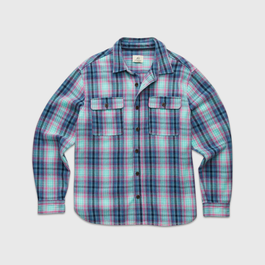 Alex Plaid Utility Overshirt- Aqua Multi T-Shirts, Hoodie, Sweatshirt | CoreVibeTees.com (Image 1)