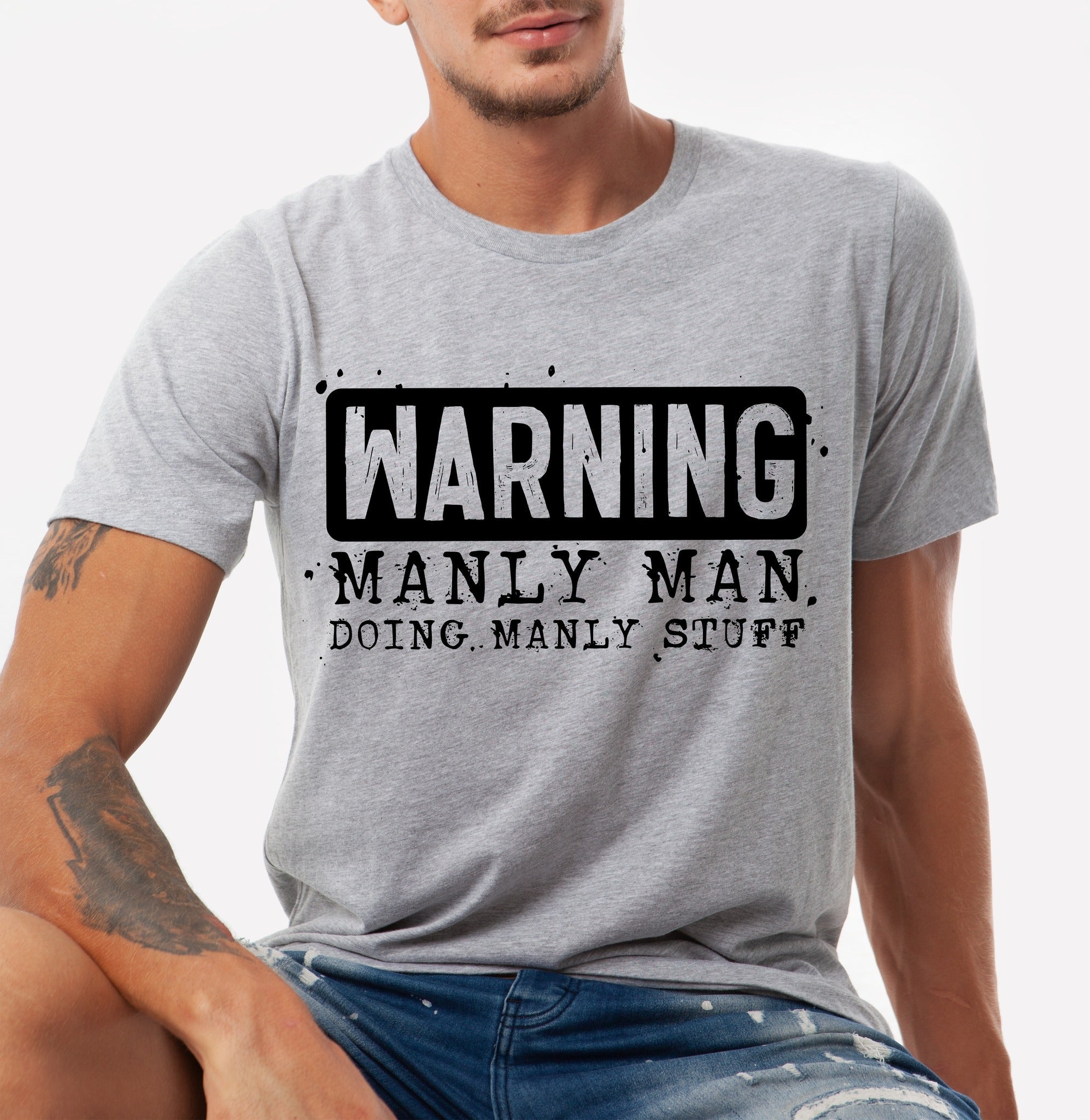 MANLY MAN Tee Hoodie, Sweatshirt | CoreVibeTees.com (Image 1)