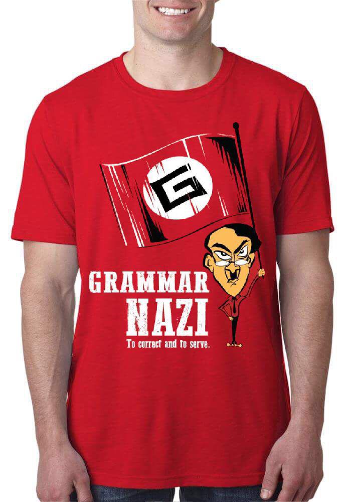 Grammer Nazi Half Sleeve Red T-Shirt Hoodie, Sweatshirt | CoreVibeTees.com