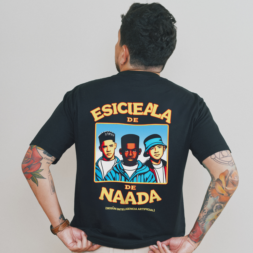 Escuela De Nada - Esicieala de Naada Black Tee Hoodie, Sweatshirt | CoreVibeTees.com (Image 2)