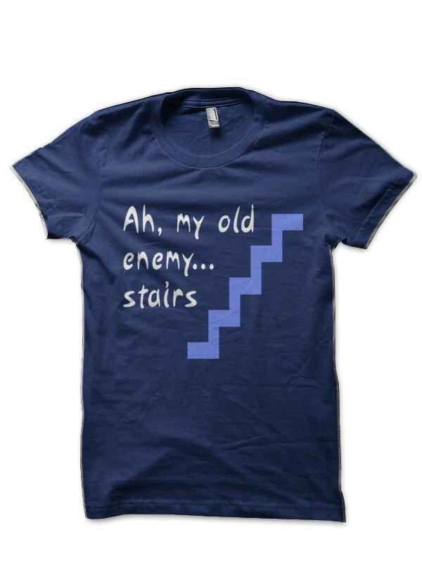 Ah My Old Enemy Stairs Navy Blue Half Sleeve T-Shirt Hoodie, Sweatshirt | CoreVibeTees.com