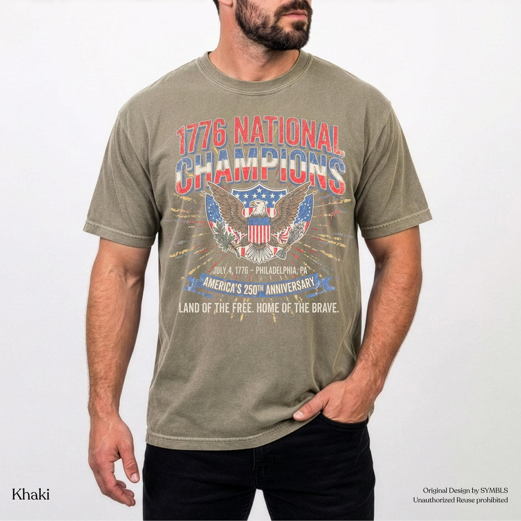 July 4th 1776 National Champions America 250th Anniversary Oversized Tee Distressed Vintage (4)