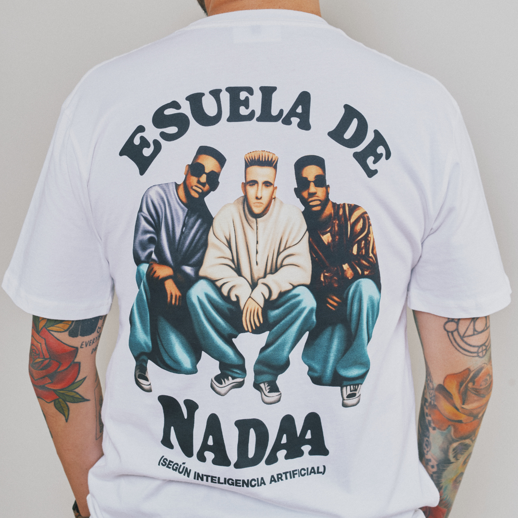 Escuela De Nada - AI White Tee Hoodie, Sweatshirt | CoreVibeTees.com (Image 2)