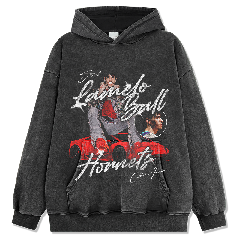 Three-ball Red Lamborghini LaMelo Ball HOODIE NBA 2024 T-Shirts, Sweatshirt | CoreVibeTees.com (Image 1)
