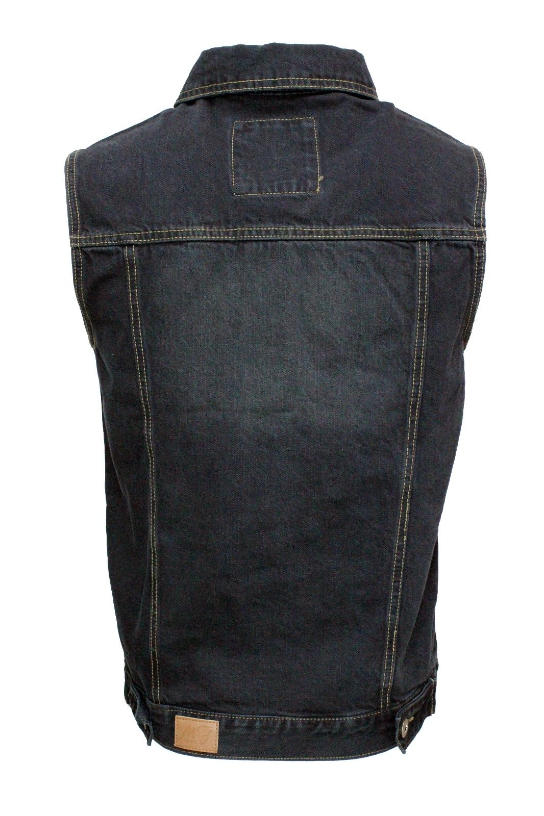 Black Washed Denim Battle Vest w/ Detachable Hoodie T-Shirts, Sweatshirt | CoreVibeTees.com (Image 4)