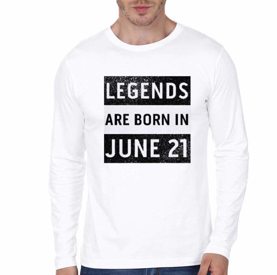 Legends Like Pradeep Naidu Are Born In June 21 White Full Sleeve T-Shirt Hoodie, Sweatshirt | CoreVibeTees.com