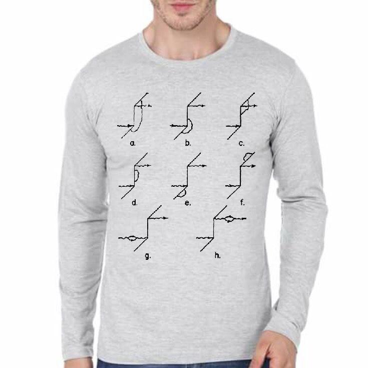 Feynman Diagram Full Sleeve Grey Melange T-Shirt Hoodie, Sweatshirt | CoreVibeTees.com