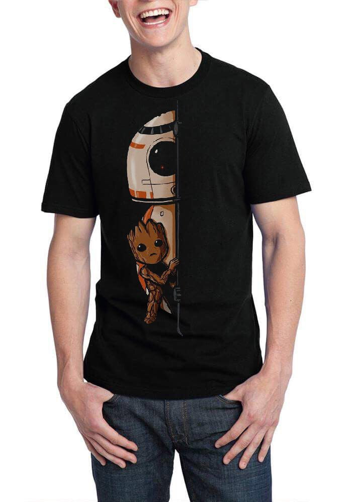 R2D2 And Baby Groot Black T-Shirt Hoodie, Sweatshirt | CoreVibeTees.com