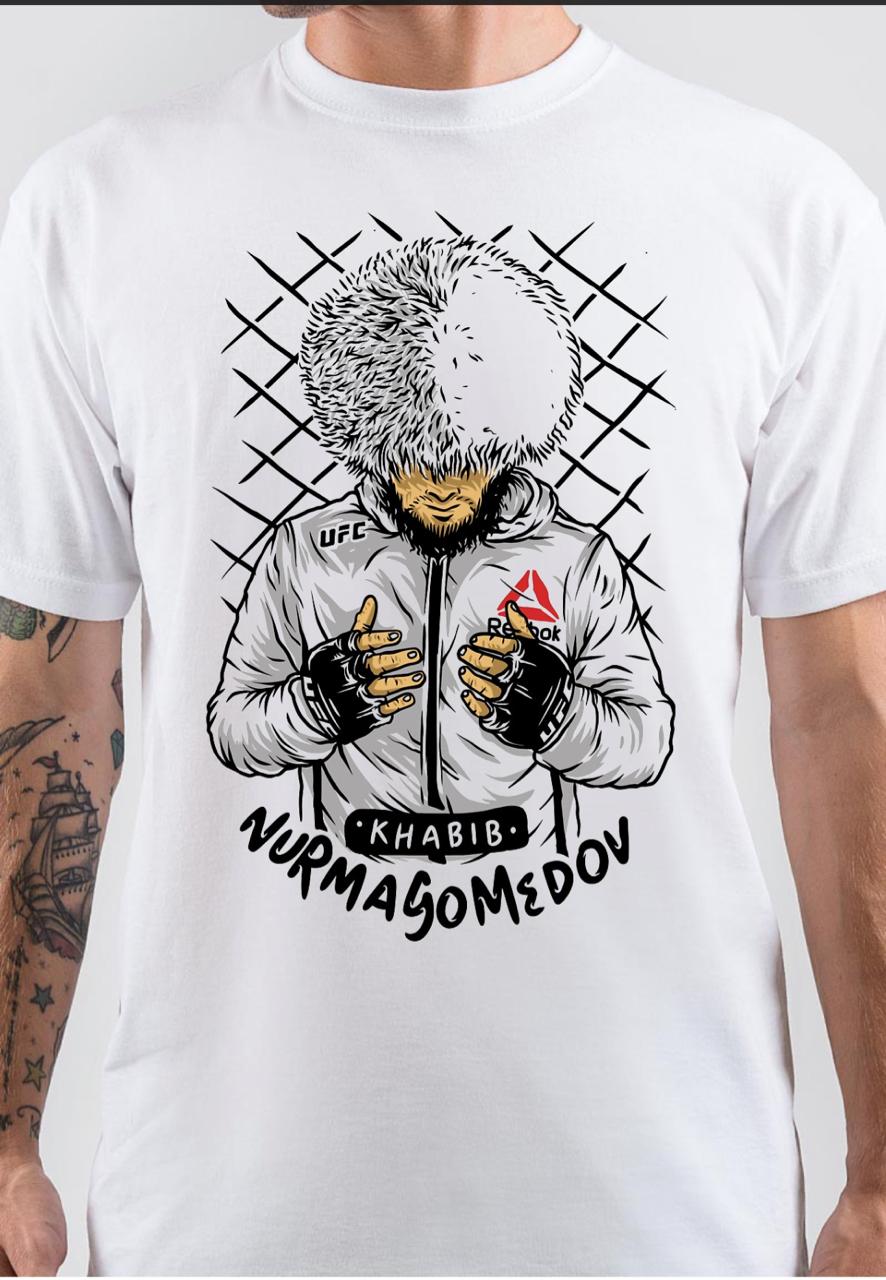Khabib UFC White T-Shirt Hoodie, Sweatshirt | CoreVibeTees.com