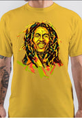 Bob Marley Half Sleeve Yellow T-Shirt Hoodie, Sweatshirt | CoreVibeTees.com
