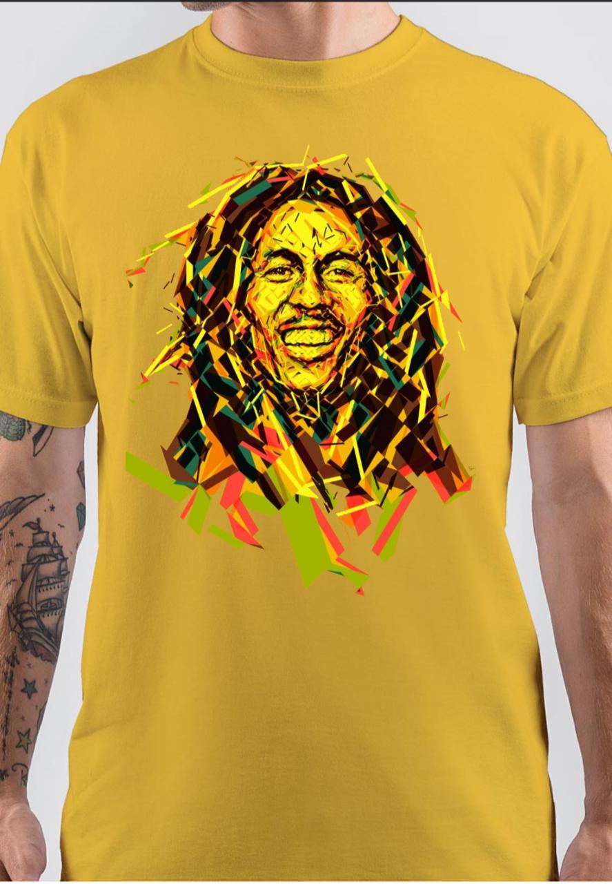 Bob Marley Half Sleeve Yellow T-Shirt Hoodie, Sweatshirt | CoreVibeTees.com
