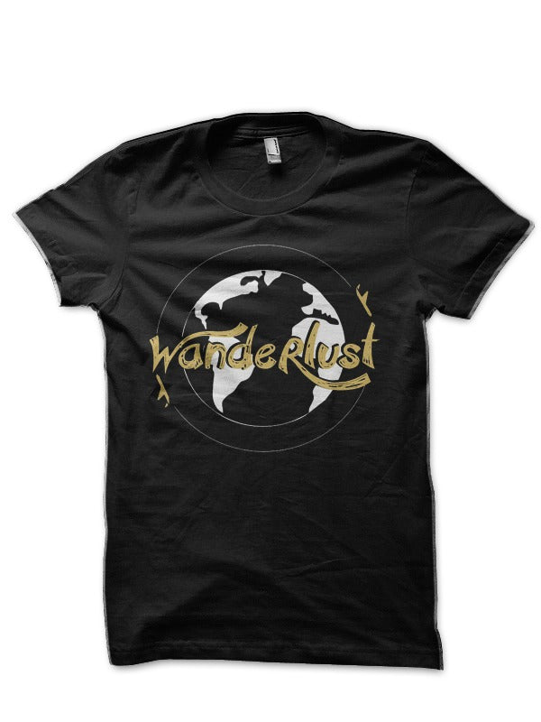 Wanderlust Black Half Sleeve T-Shirt Hoodie, Sweatshirt | CoreVibeTees.com