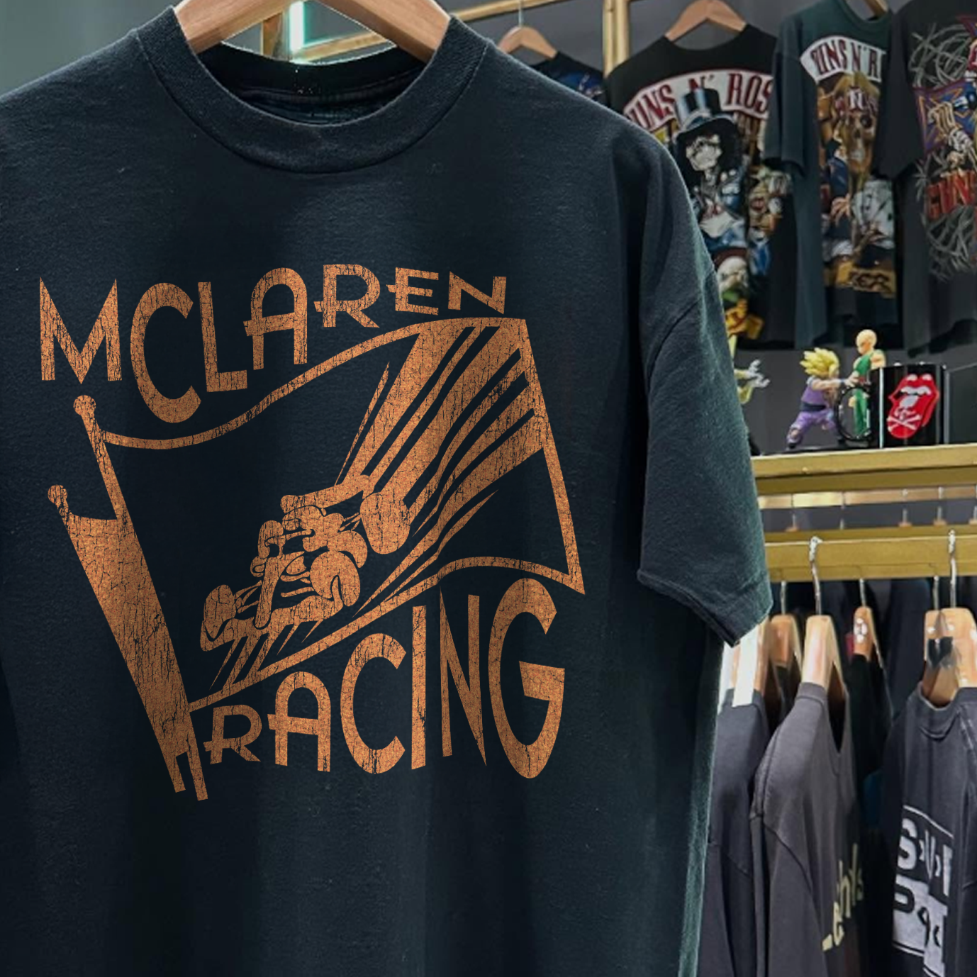 90s MCLAREN RACING RARE WASHED BLACK T-SHIRT Hoodie, Sweatshirt | CoreVibeTees.com (Image 2)