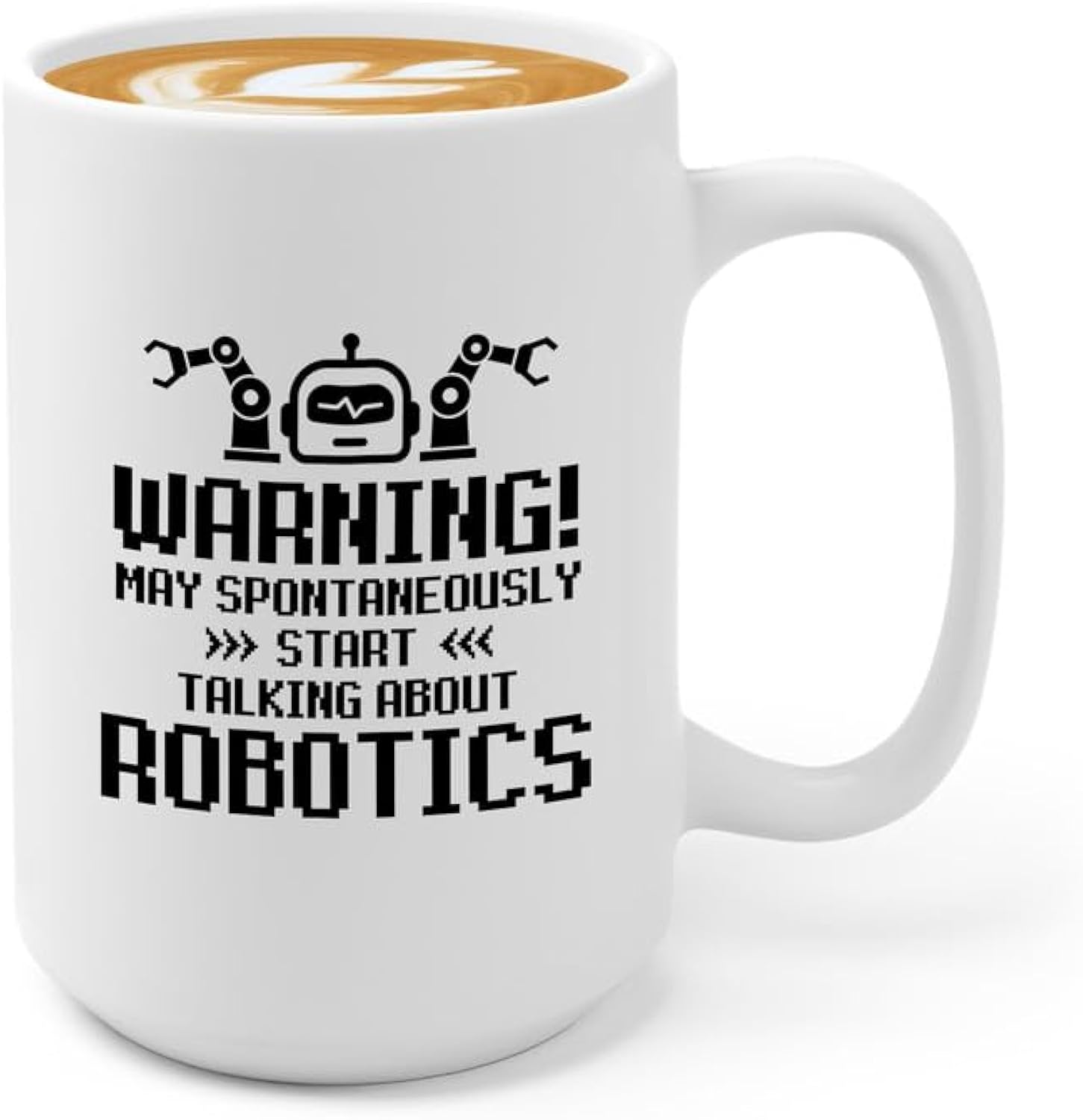 Robotic Engineering Coffee Mug 15oz White -Talking About Robotics B - Robot Lovers Club Team Computer Engineer IT Developer Electrical Mechanic Engineer Progammer