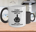 Commentator Rude Coffee Cups 11 oz Color Changing Mug Fuck Off Adult Dirty Humor, Gift For Coworker Leaving Curse Word Middle Finger Mug