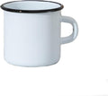 Large Enameled Coffee Mug with Handle 13.5 Oz / 400 Ml, White Vintage Coffee Mugs Tea Cups, Enamelware Cup Camping Coffee Mugs Tea Mugs, Old Fashion Farmhouse Coffee Mugs Tea Cup for Camping