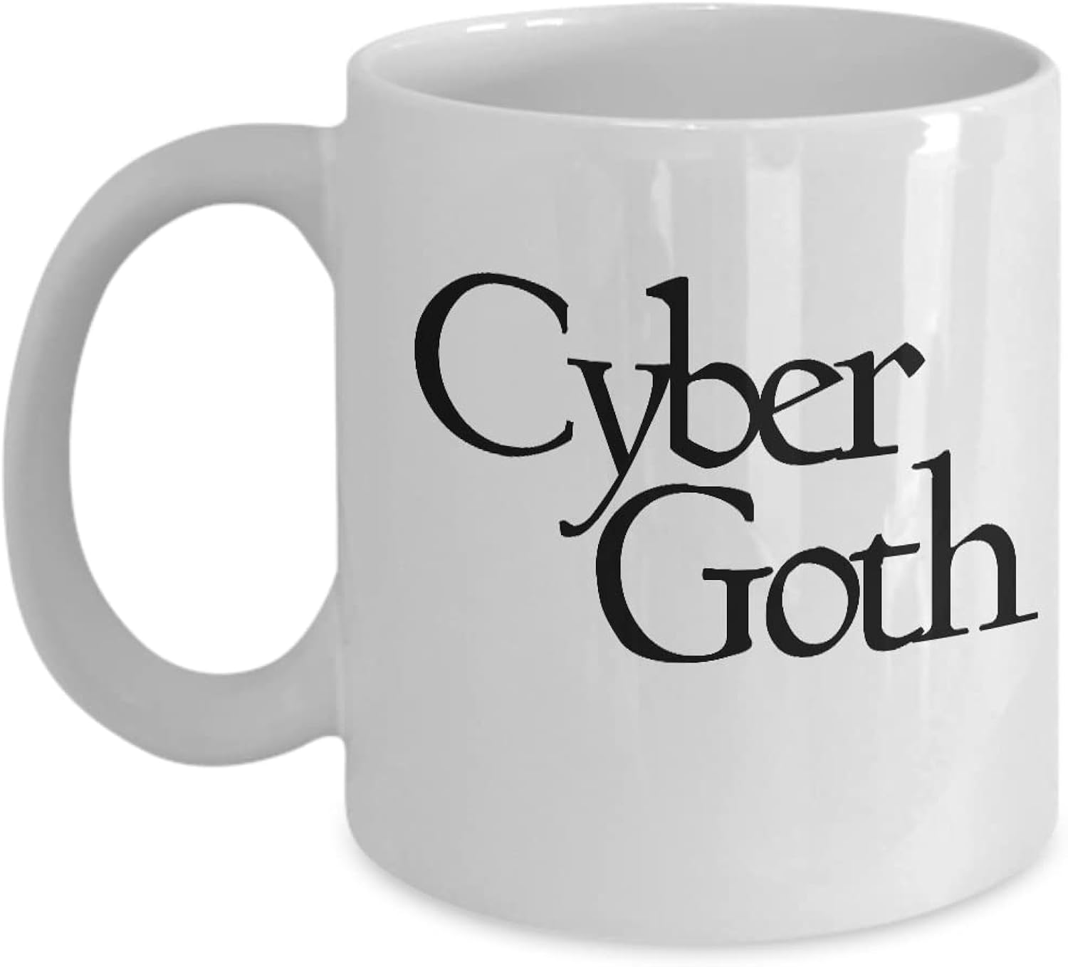 Cyber Goth Mug White Coffee Cup Funny Gift for Emo Cyberpunk Steampunk Gothic Rock Office Goth