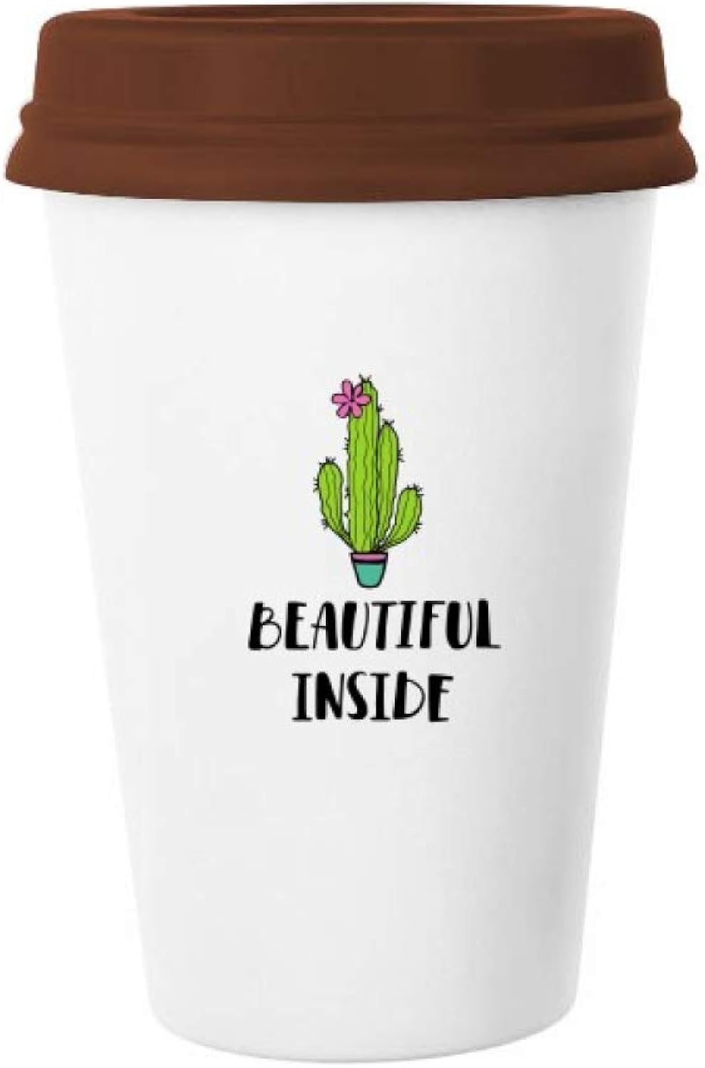Beautiful Iside Cactus Art Deco Gift Fashion Mug Coffee Drinking Glass Pottery Ceramic Cup Lid