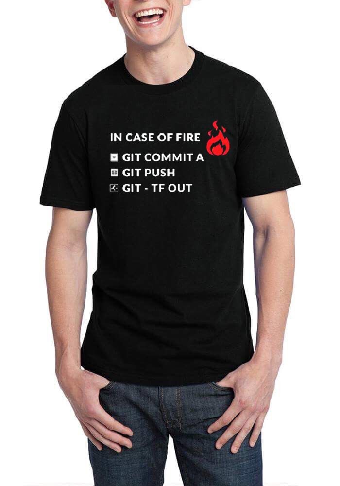 In Case Of Fire Git Black Tee Hoodie, Sweatshirt | CoreVibeTees.com