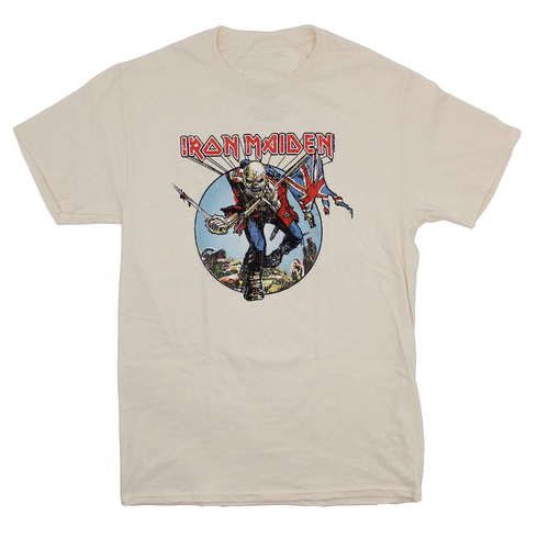 Iron Maiden Trooper Circle Natural T-Shirt Hoodie, Sweatshirt | CoreVibeTees.com