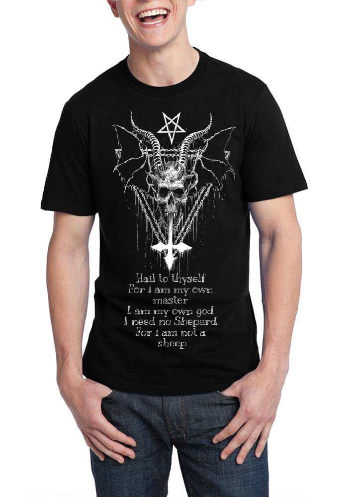 Satan 666 I Am Not Sheep Black T-Shirt Hoodie, Sweatshirt | CoreVibeTees.com