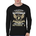Ledgends Are Born In September Full Sleeve Black T-Shirt Hoodie, Sweatshirt | CoreVibeTees.com