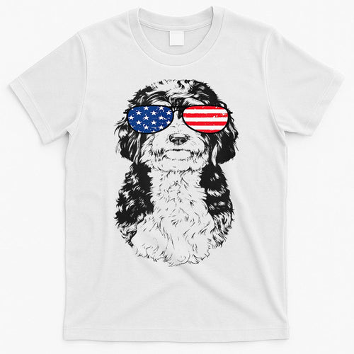 4th Of July Bernedoodle Doodle Dog Patriotic USA Sunglasses T-Shirt Hoodie, Sweatshirt | CoreVibeTees.com