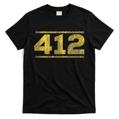 412 Pittsburgh Distressed Chain Yinzer City Retro T-Shirt Hoodie, Sweatshirt | CoreVibeTees.com
