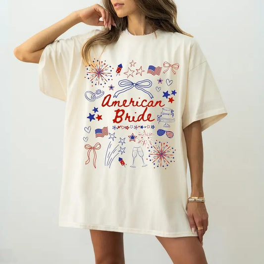 4th of July Bachelorette Party Shirts, American Bride, Coquette Bow Independence Day Shirt, Patriotic Bride, July Fourth Bach Sweatshirt